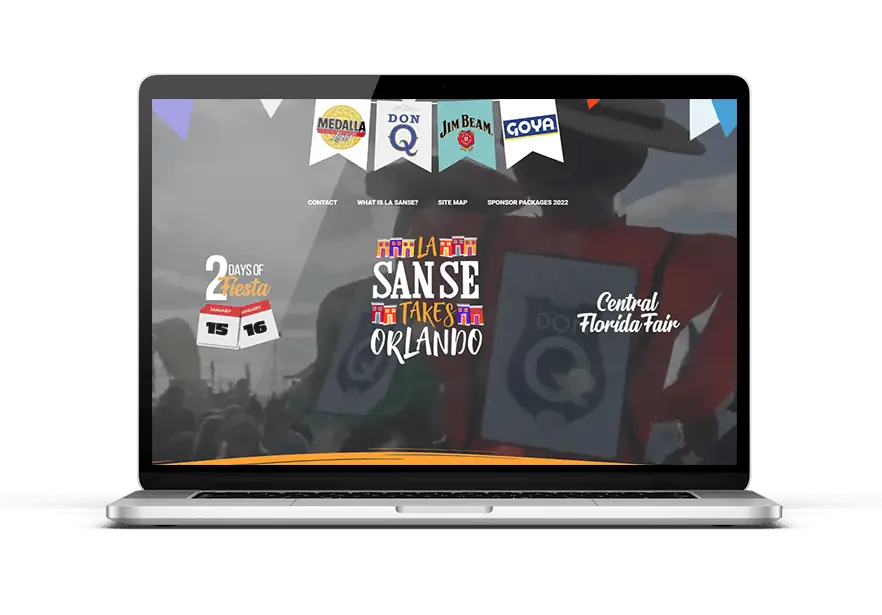 sanse website in laptop